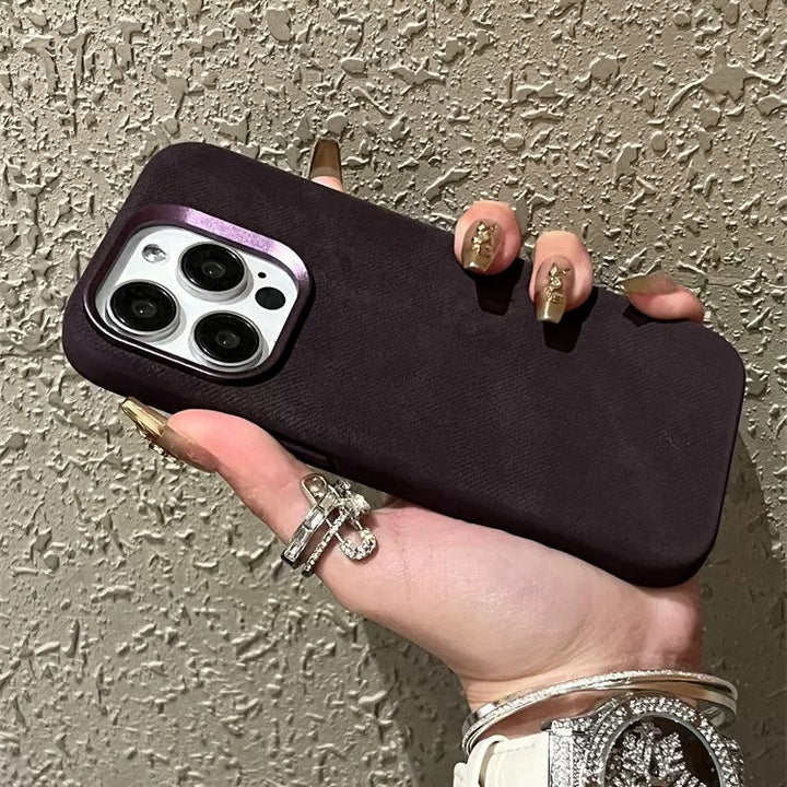 Flannel Magnetic Suction Leather Drop-resistant Phone Case