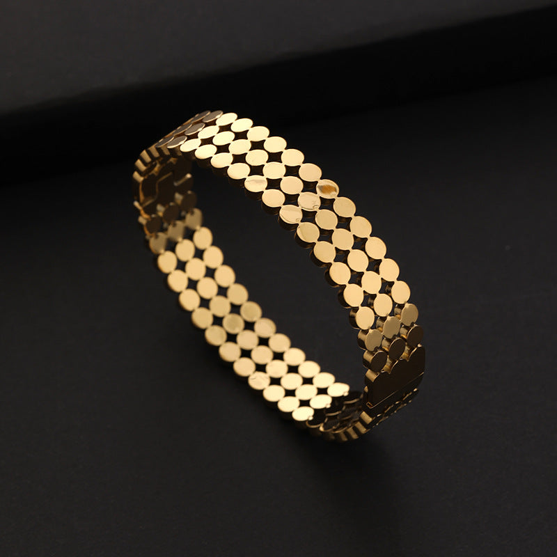 Fashion Simple Titanium Steel 18k Gold Beads Peeds para hombres