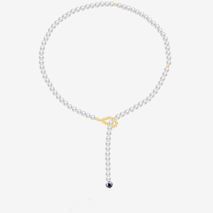 925 Sterling Silver Simple High-grade Necklace Female Shijia Shell Pearls Special-interest Design Pull-up