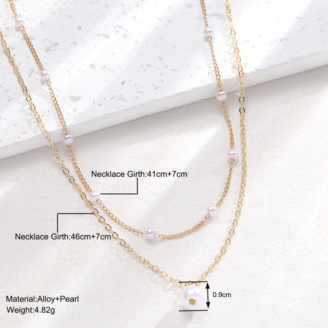 Diseño de collar de perlas barroco doble capa