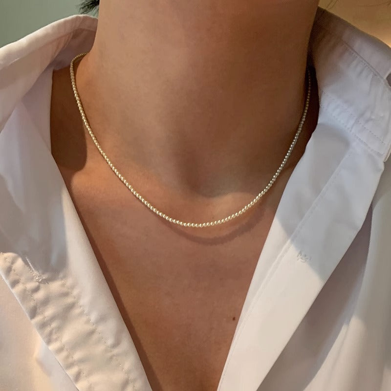 Collier de perles de millet ultra-fin pour femmes