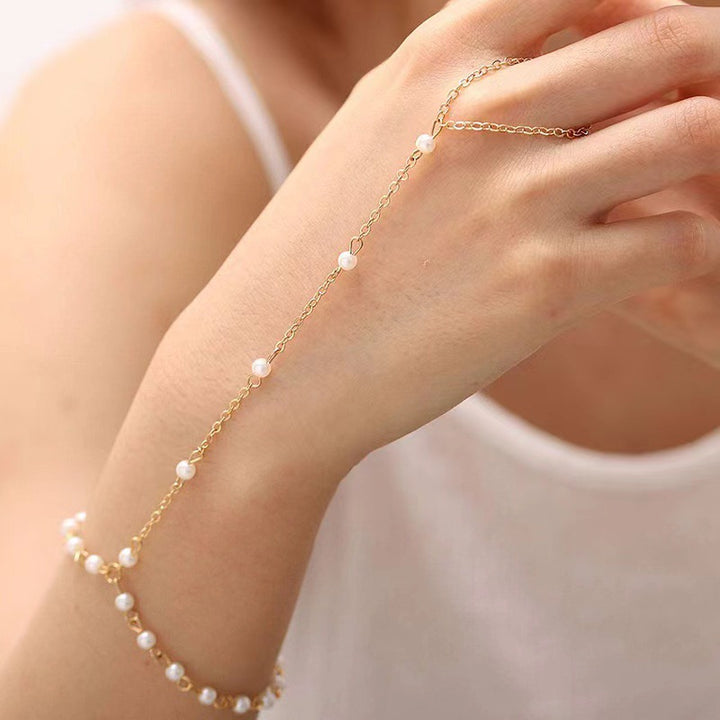 Liathróidí Órga Fáinne Pearl Bracelet Vintage