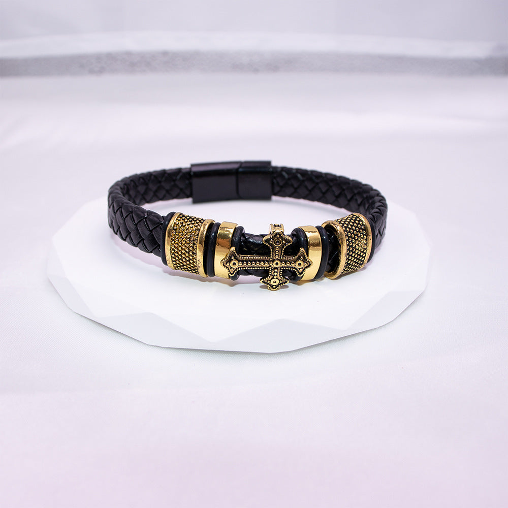 Pulseira tecida punk masculina