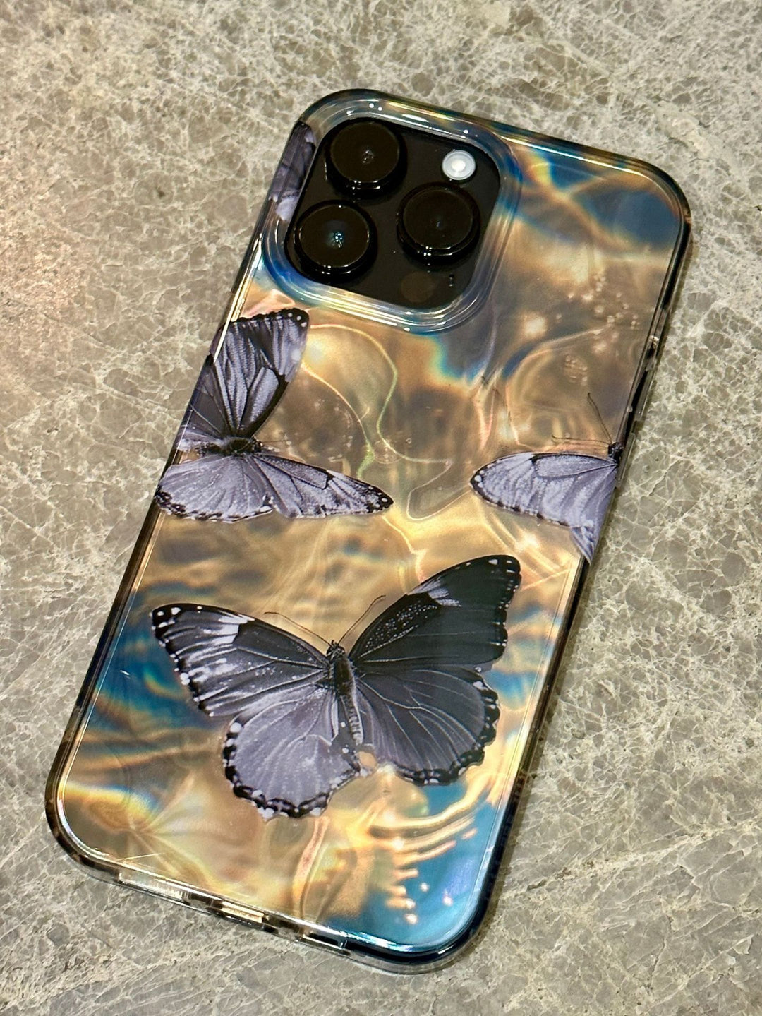 Water Ripple Laser Butterfly Phone Case