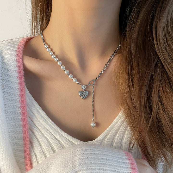 Specialintresse Design hjärtformad flerdelad pärlhänge halsband