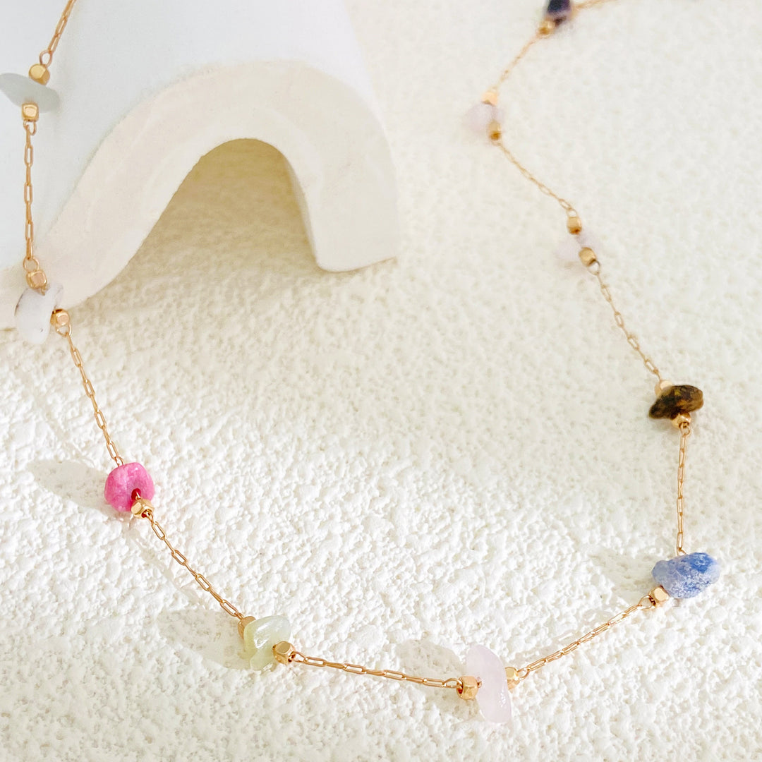 Colorful Rough Stone Irregular Simple Women's Necklace