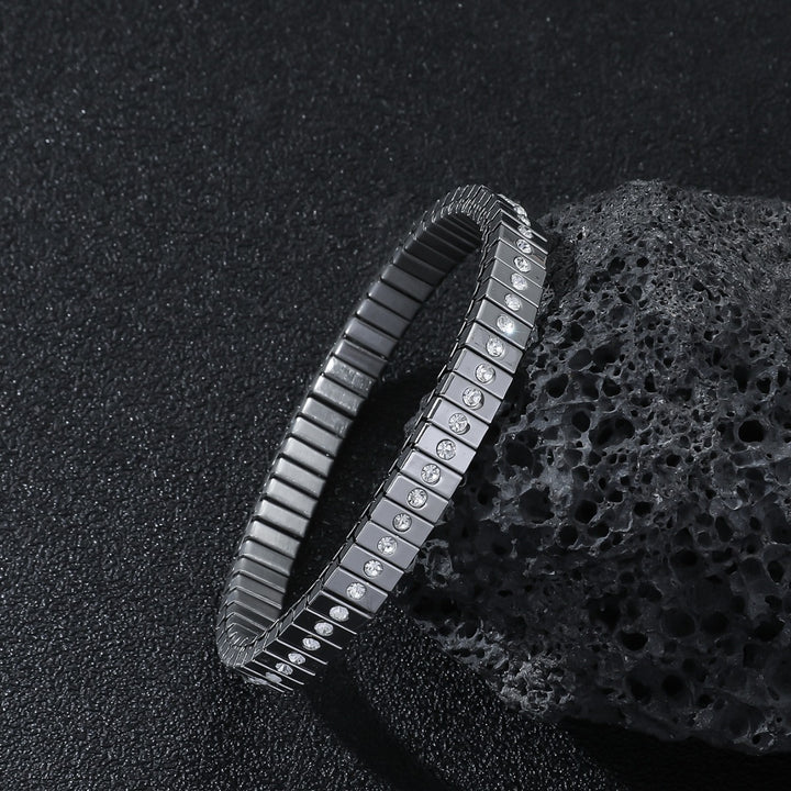 Bracciale elastico per diamanti in acciaio inossidabile freddo per uomini