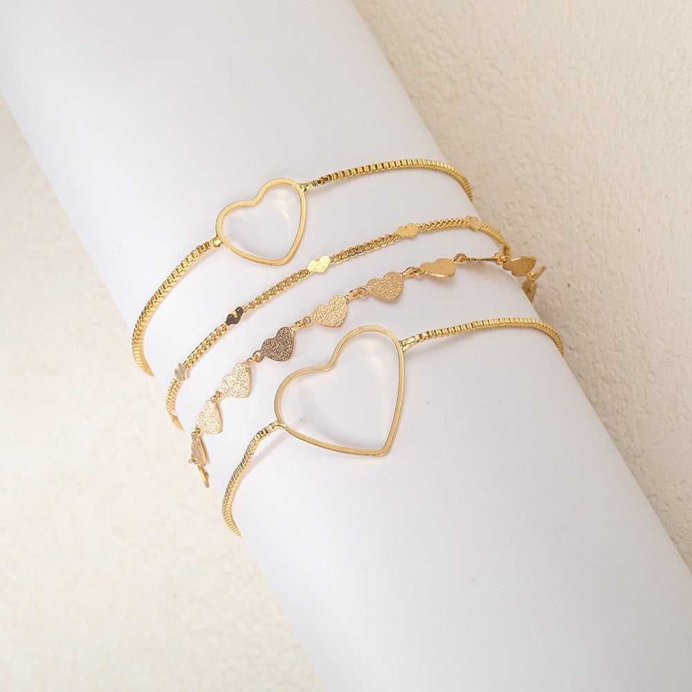 Simple Metal Multi-layer Bracelet Six-piece Set