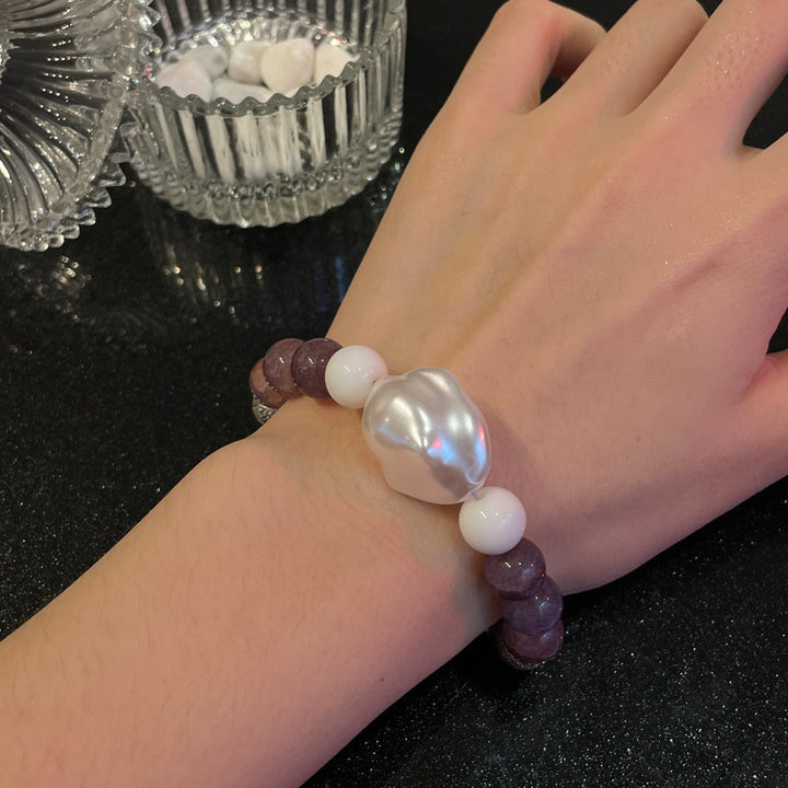Irregular Pearl Stitching Stone Bracelet
