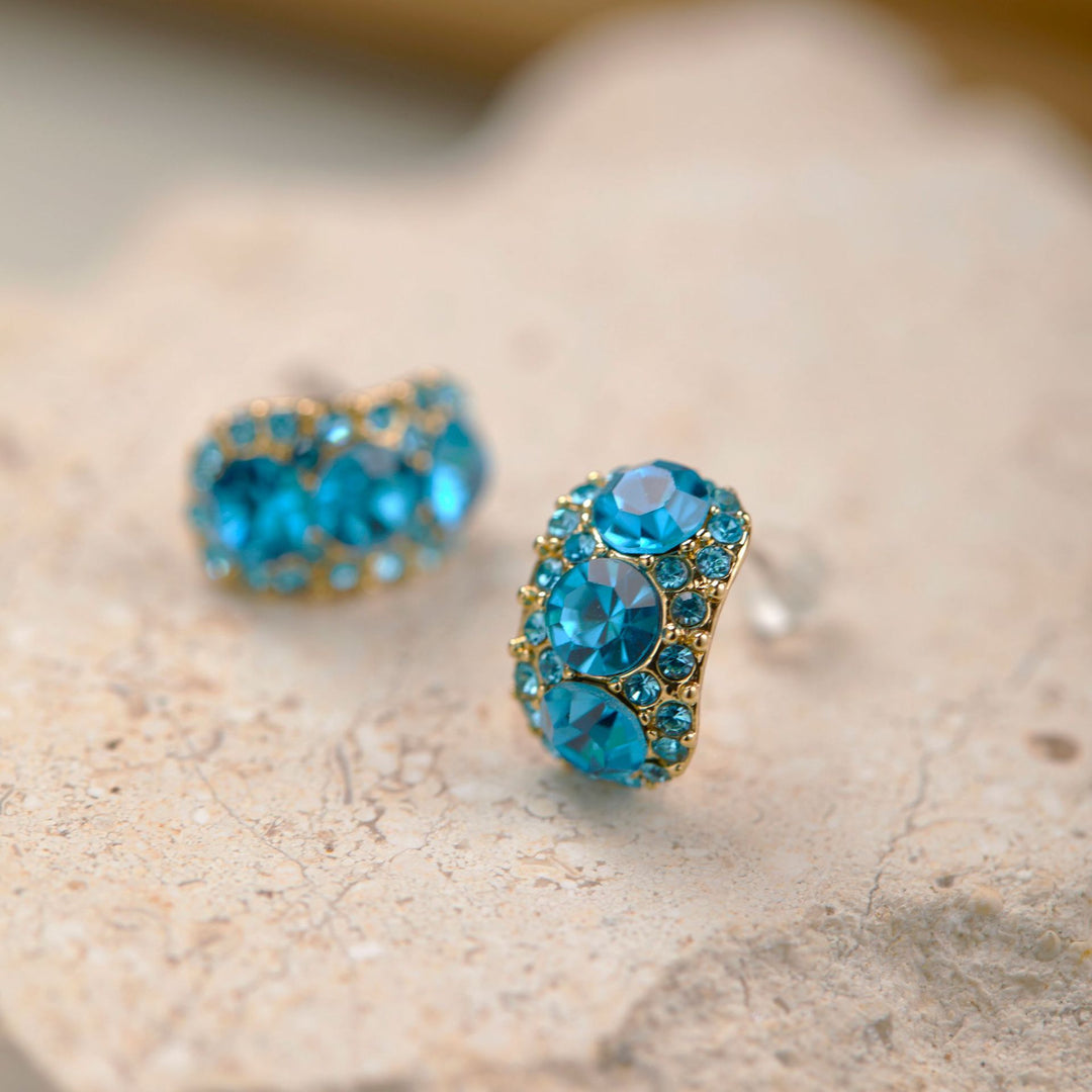 Cold Extract Blue Niche Design Stud Earrings Simple