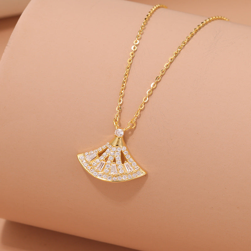 925 Sterling Silver Skirt Necklace Female Summer Light Luxury Minority Design Clavicle Chain