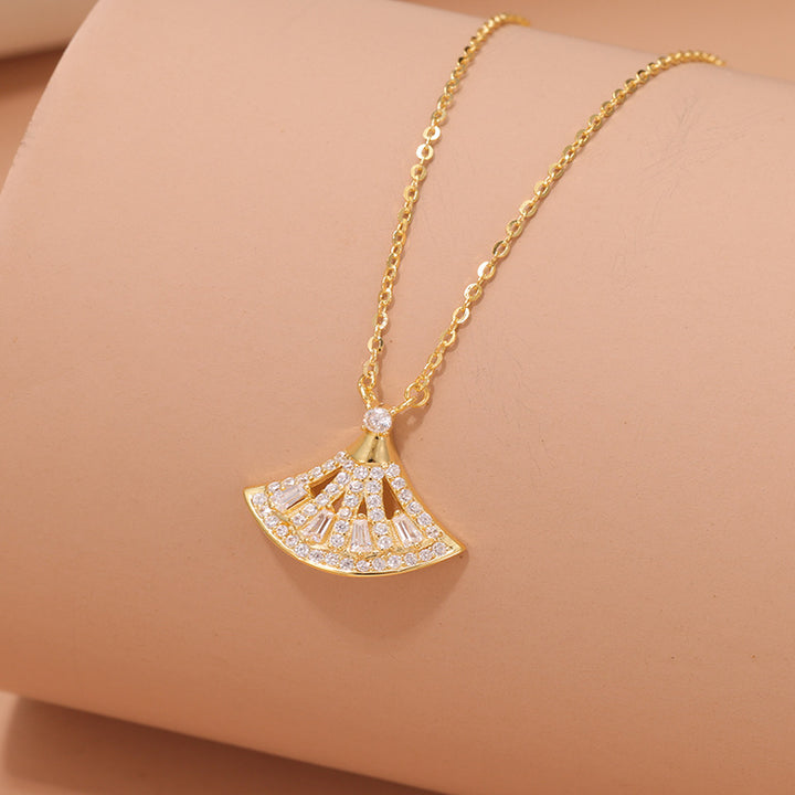 925 Sterling Silver Skirt Necklace Female Summer Light Luxury Minority Design Clavicle Chain