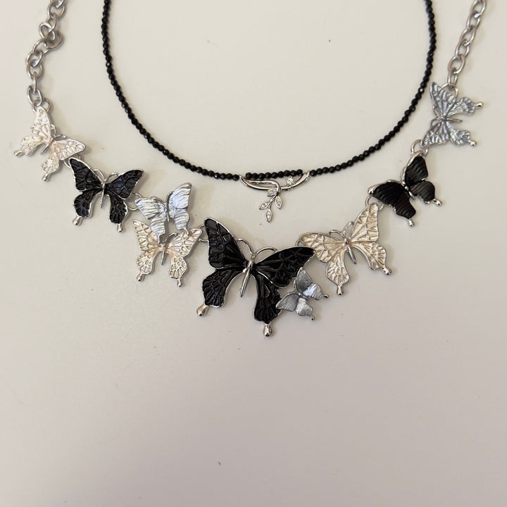 Colorized Butterfly Pendant Alloy Necklace