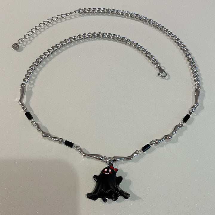 Special-interest Design Black Ghost Necklace For Women Ins Hip Hop