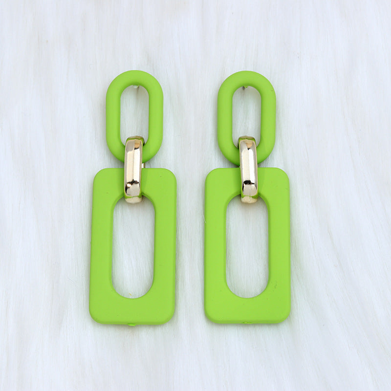 Pendientes acrílicos de costura rectangular hueco retro retro