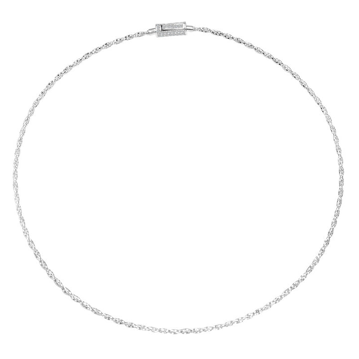 S925 Collar de plata esterlina Luz de mujeres Luxury Advanced Chain Diseño Micro incrustado Cáñamo de cáñamo Cadena