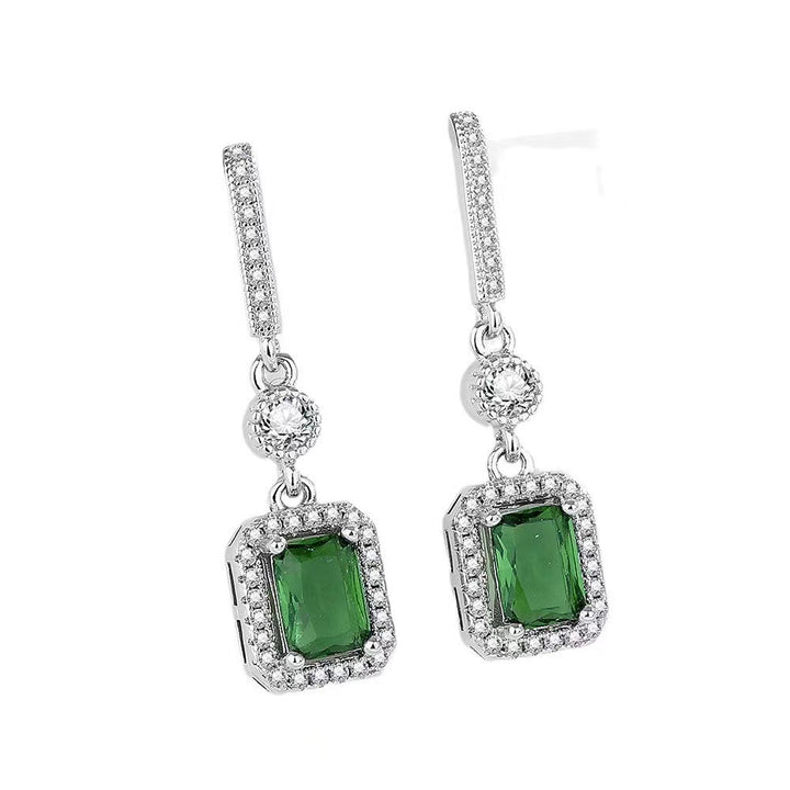 Könnyű luxus smaragd fülbevalók bojt design minimalista