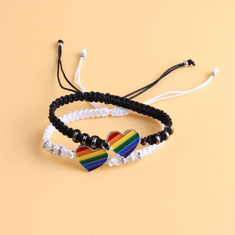 Rainbow Color Puzzle Gossip Yin e Yang Bracelet