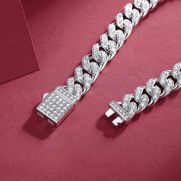 Moissanite argento Un braccialetto leggero per uomini e donne