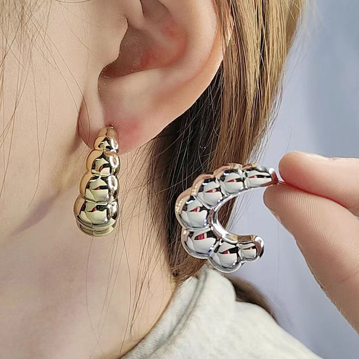 Morne électroplatée C- Boucles d'oreilles à anneau acrylique simple de haute qualité