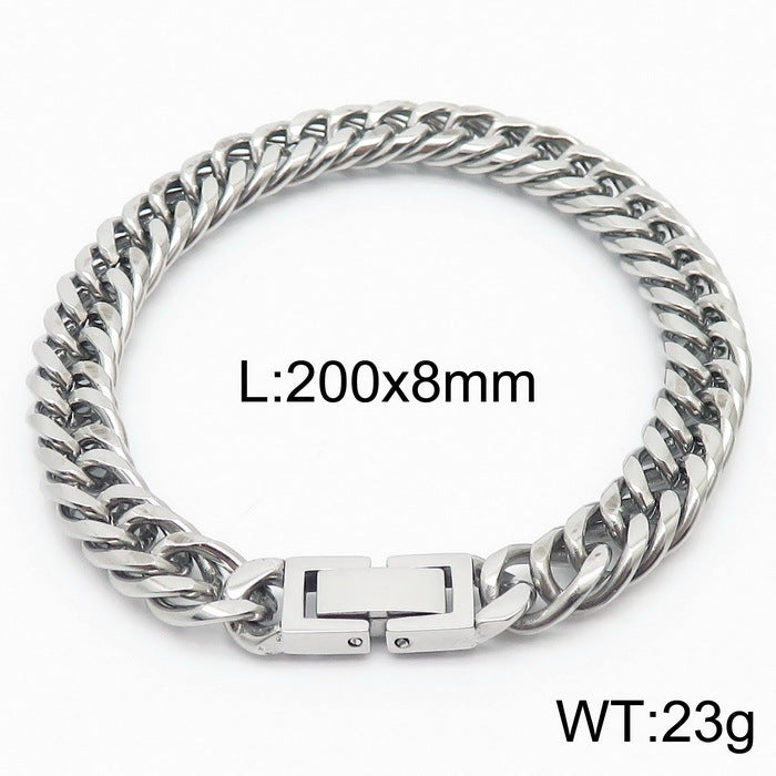 Bracelet en acier en acier de la chaîne de coupe de chaîne de liaison cubaine