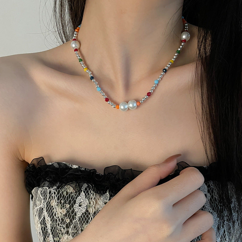 Красочное жемчужное ожерелье из бисера