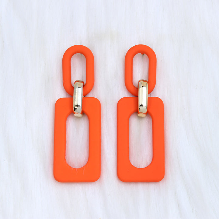 Pendientes acrílicos de costura rectangular hueco retro retro