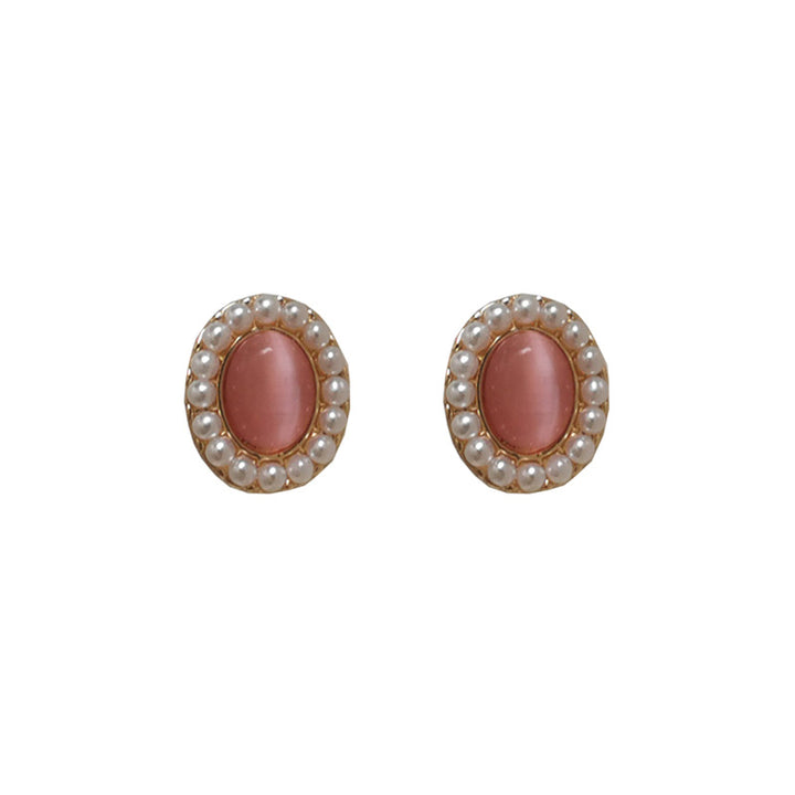 Retro Cat Eye Niche Elegant Pearl Stud Earrings