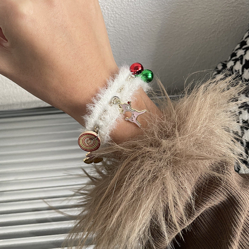 Bracelet de couture bouton de cloche de wapiti de Noël
