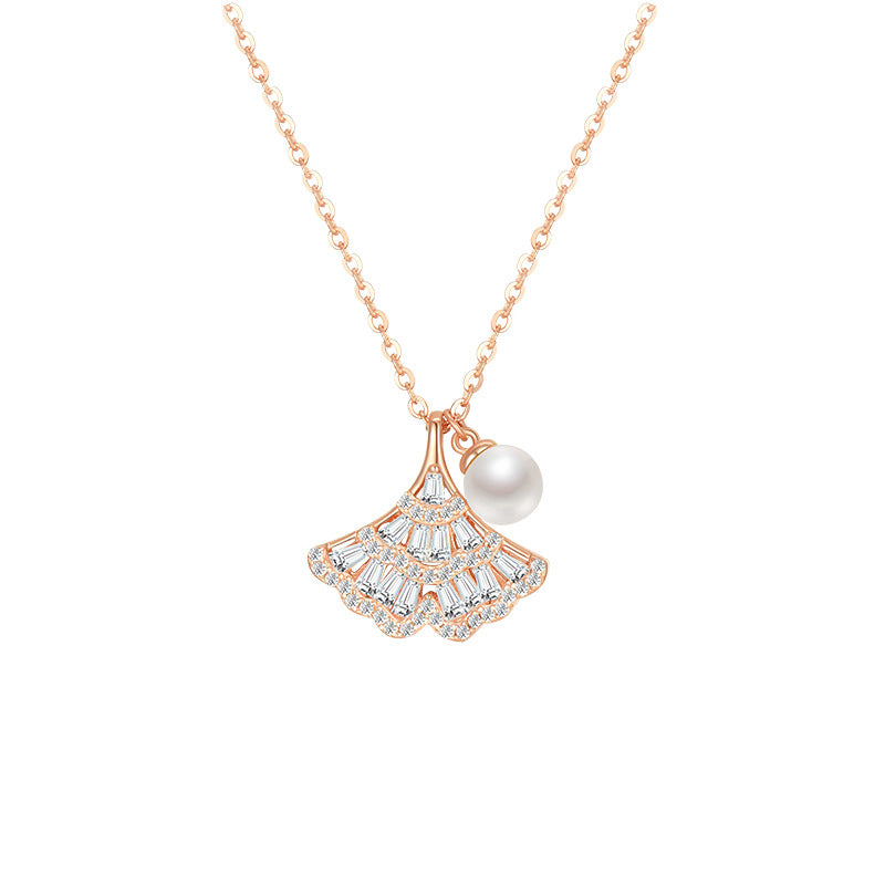 Гинкго листовое серебряное ожерелье для женщин Light Light Luxury Mitherity Design S925