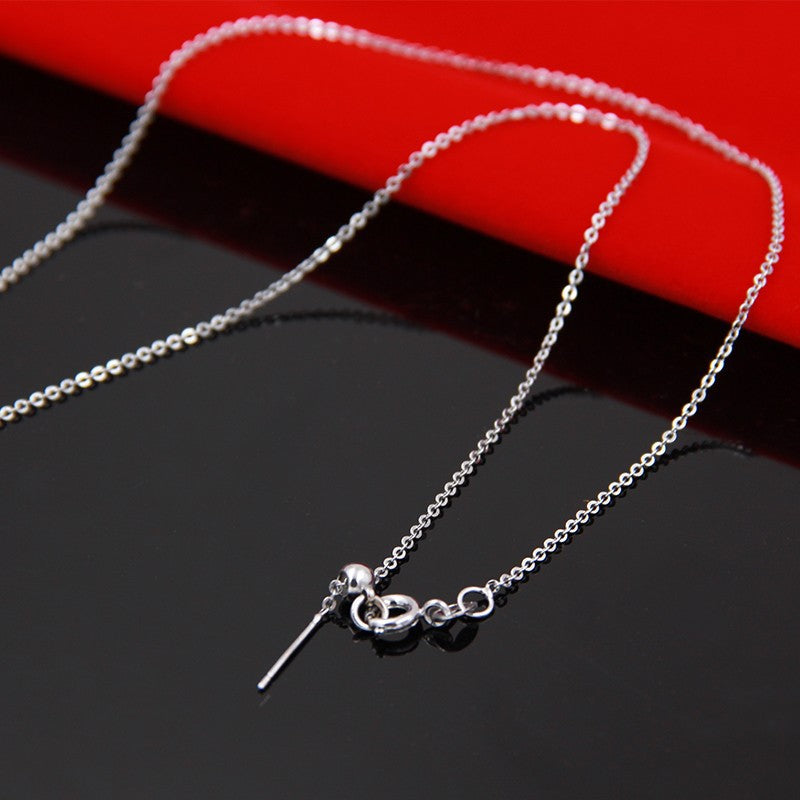 Tragbare Perlenkettennadelkreuzkupfer -Silber -Halskette