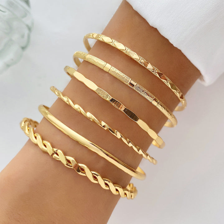 Brățară cu lanț de metal boem pentru femei Geometric Gold Culoare Groasă Link Link Link Bangle feminin Bijuterii de modă