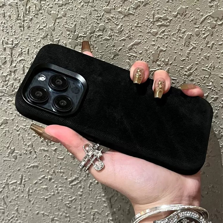 Flannel Magnetic Suction Leather Drop-resistant Phone Case