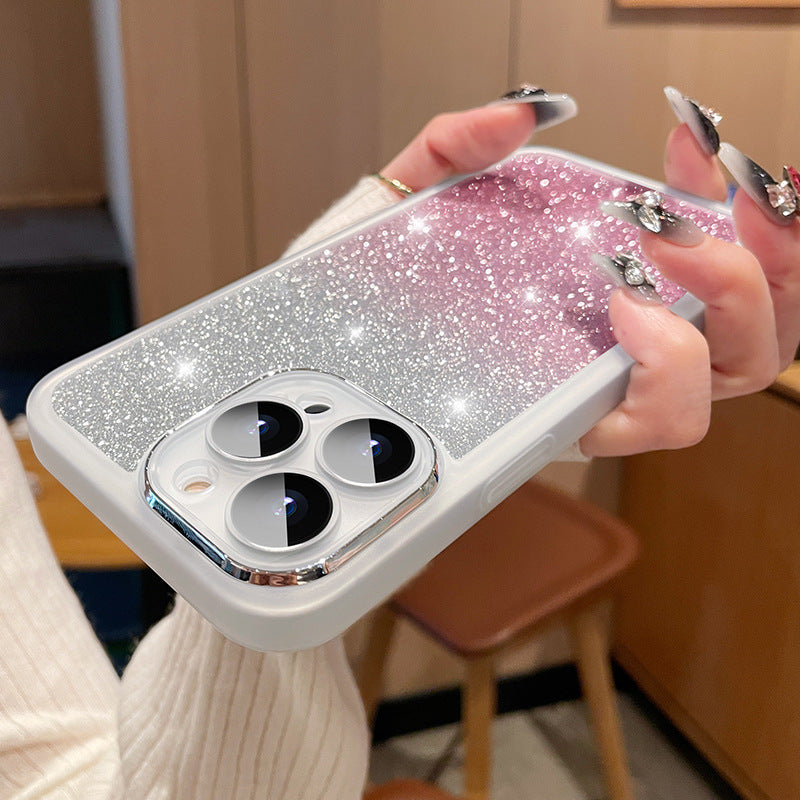 Sovellettavissa 15 läpinäkyvään glitter-puhelinkoteloon ultra-ohut
