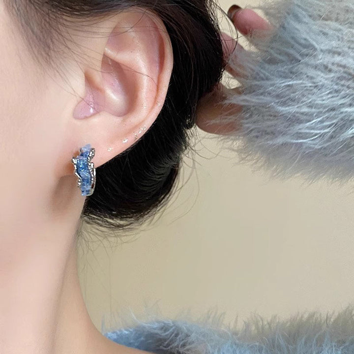 Blue Ear Ring kvinnors trendiga örhängen