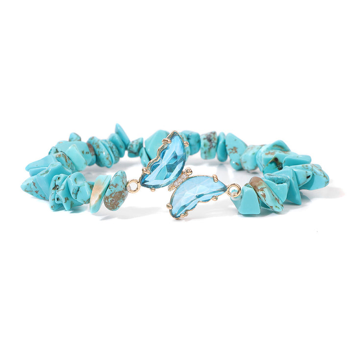 Dames natuurlijke lapis lazuli grind stretch armband