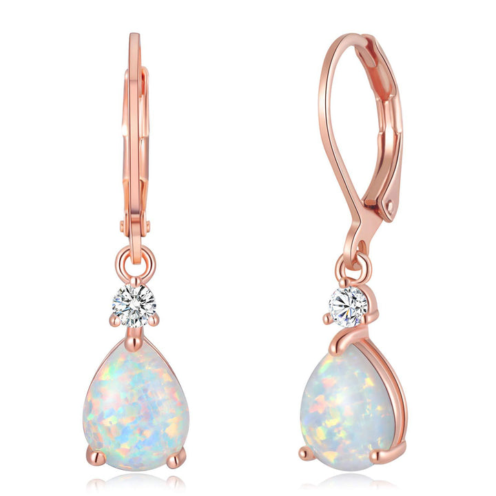 Witte opaal druppel opaal oorbellen