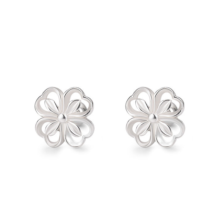 S999 Sterling Silver Flori dulci Drăguț Cercei de știfturi pentru urechi cu șurub drăguț