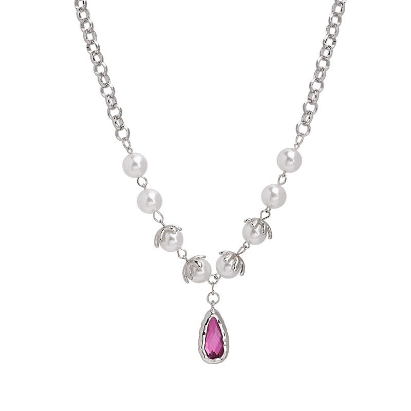 Фиолетовое капельное ожерелье для женщин для женщин