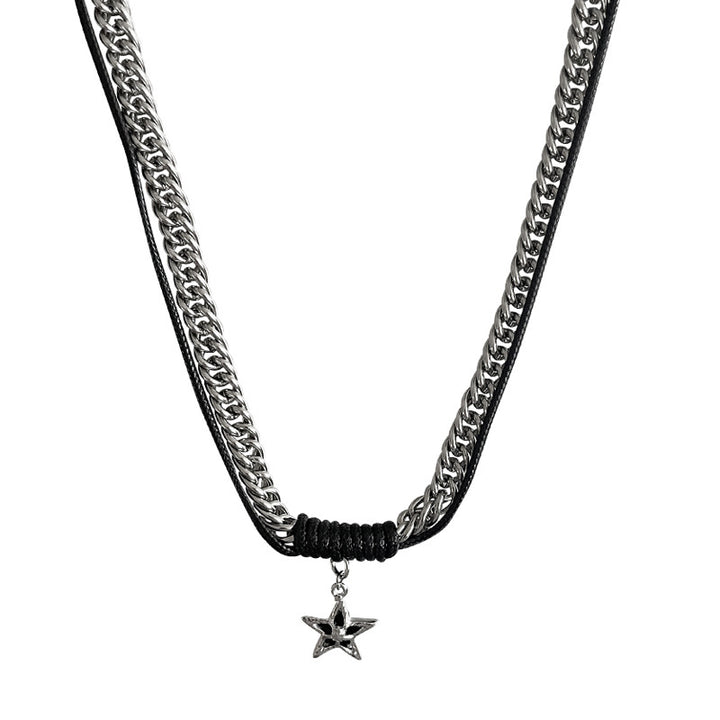 European And American Personalized Thick Chain Five-pointed Star Necklace