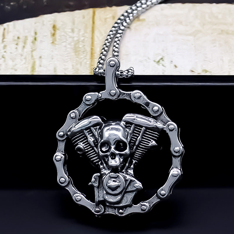 European And American Skull Pendant Men's Metal Alloy Necklace