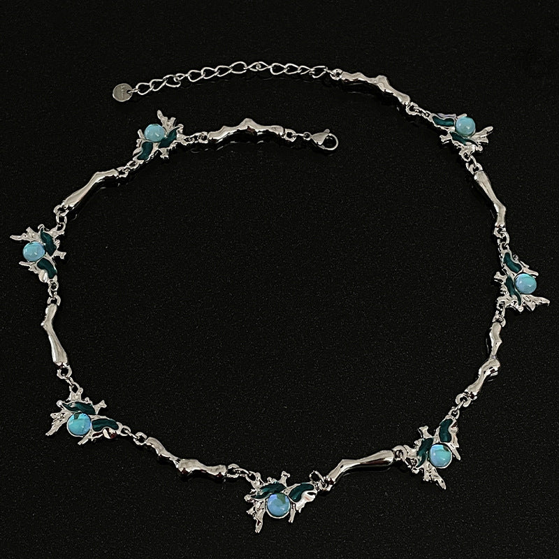Blue Sea Moonlight Star Irregular Necklace