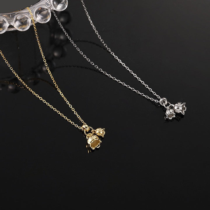 S925 Sterling Silver Lily Halskette Frauen Accessoires Leichte Luxus-Minderheit Anhänger hochwertig