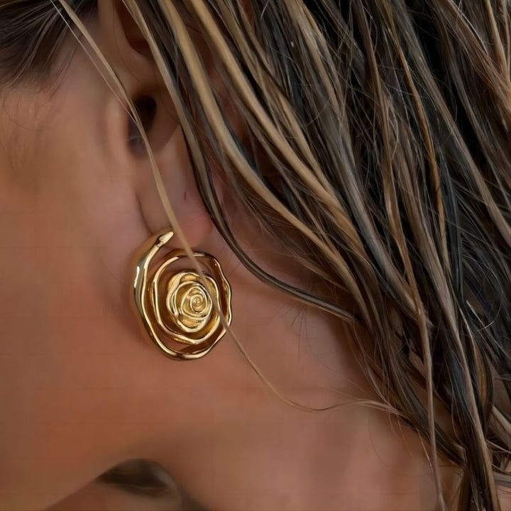 Diseño exagerado Pendientes espirales de acero inoxidable para mujeres