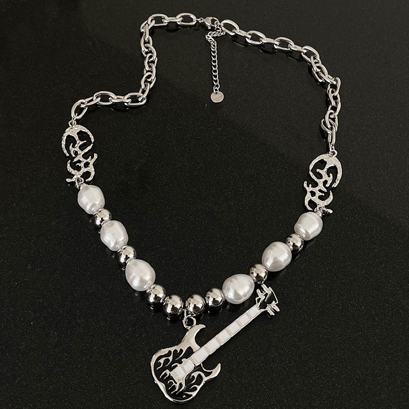 European And American Punk Guitar Pearl Necklace