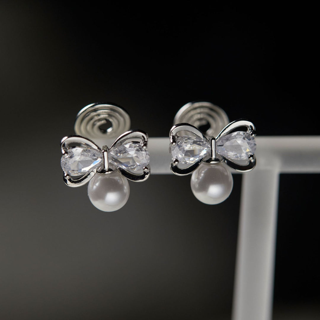 Cercei de știfturi cu perle Bowknot design rafinat de interes special