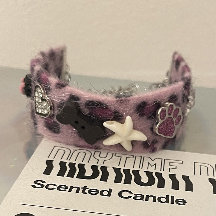 Bracelet de patte de la patte de chat imprimé pour imprimé violet