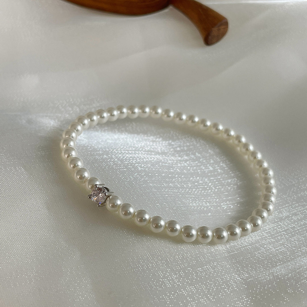 Pulsera de perla círculo perfecta Silverzirconio