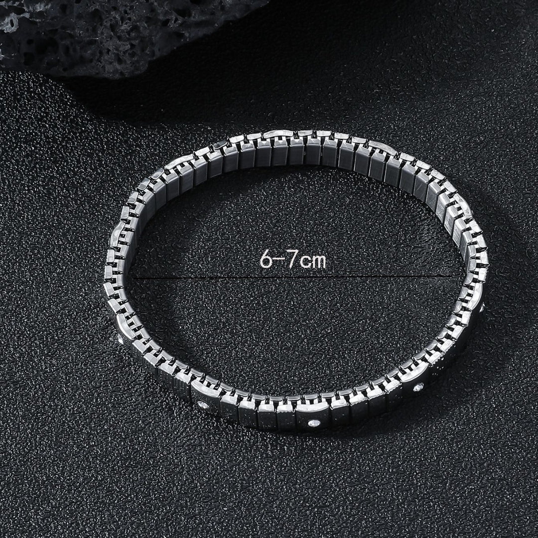 Bracelet élastique en diamant en acier inoxydable froid pour les hommes