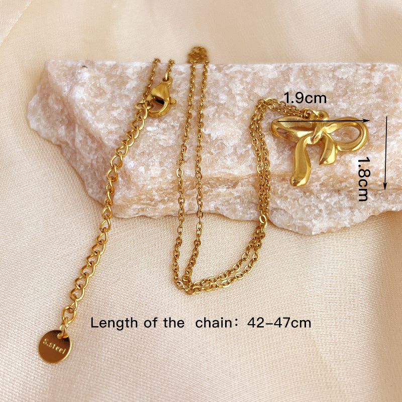 Necklace Accessories Minimalist Bowknot Women